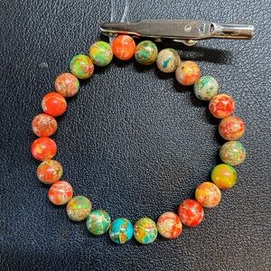 Sea sediment imperial Jasper 8mm stretch bracelet